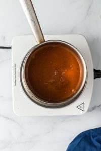 top view of a pot with tea in it