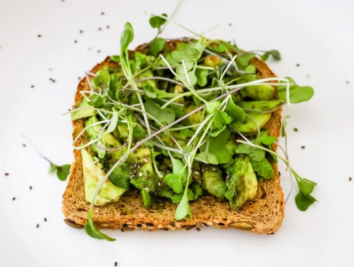 picture of avocado toast with sprouts