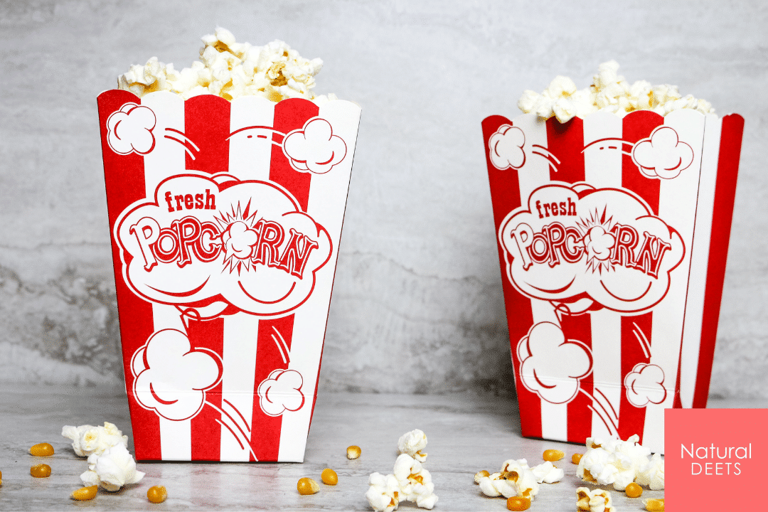 picture of two popcorn bags with popcorn