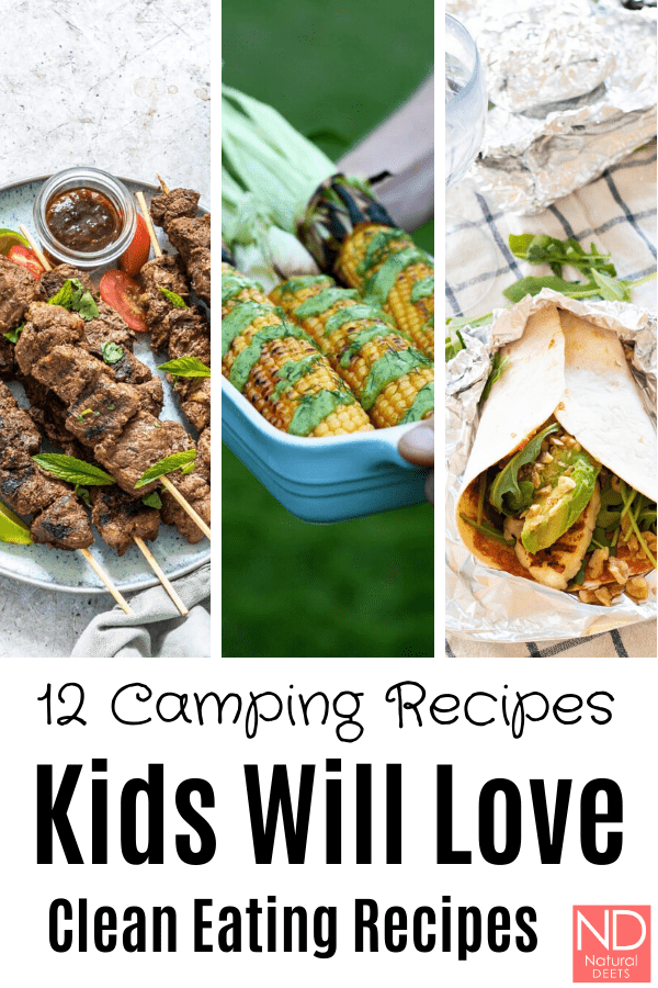 pinterest pin that says 12 camping recipes kids will love