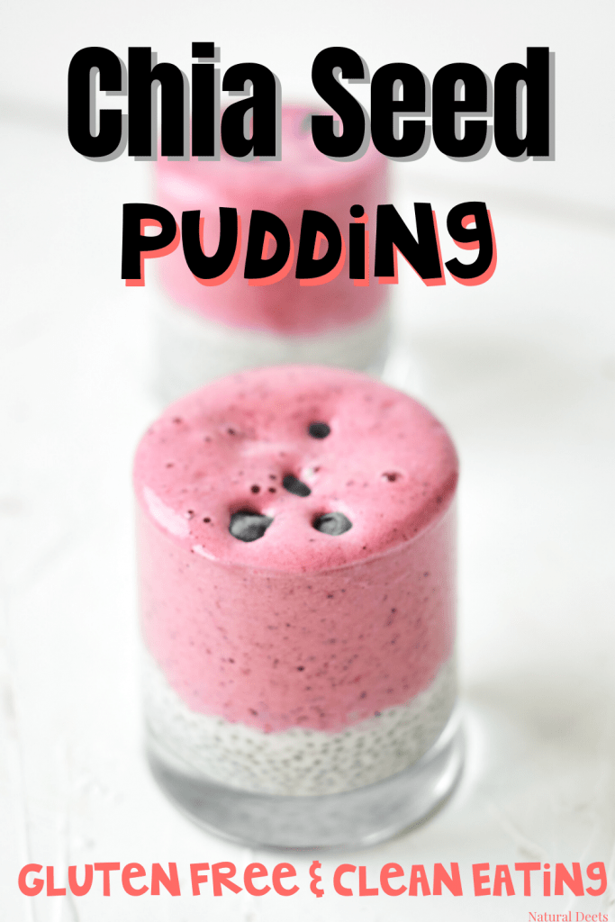 pinterest pin that says chia seed pudding gluten free and clean eating