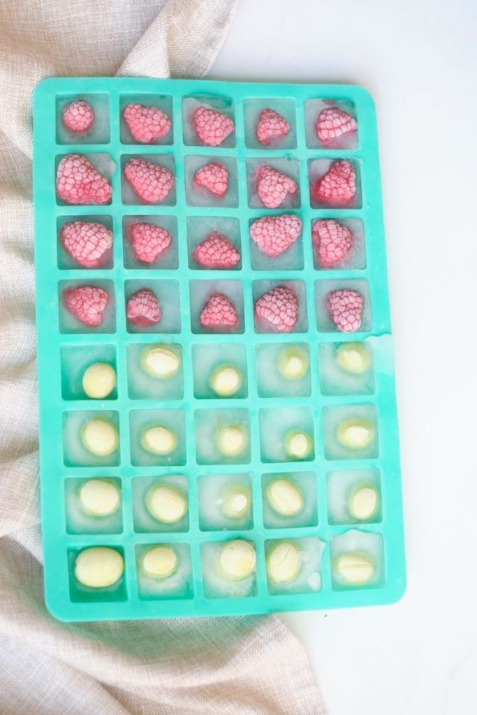 top view of a ice cube tray that has 