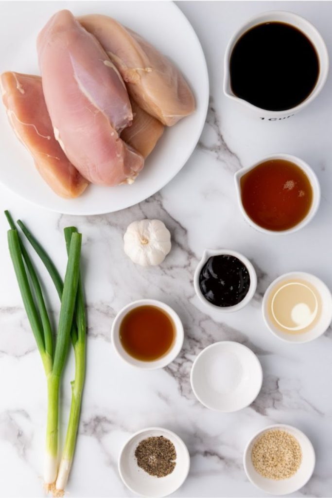 tip view of all the ingredients in this chicken recipe
