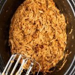 shredded chicken in a crockpot