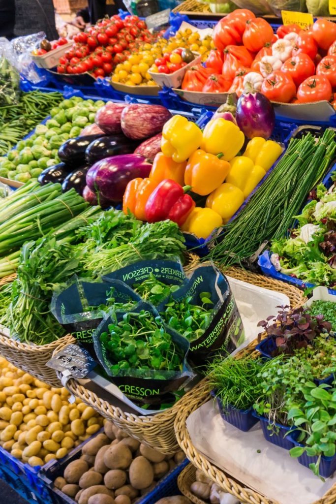 vegetables at a farmers market